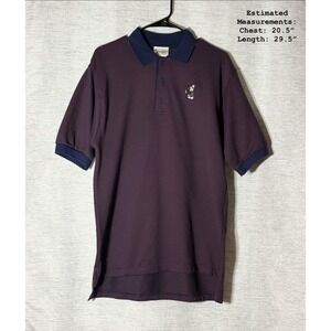 VTG Y2K Walt Disney World Mickey Mouse Deep Plum Polo Shirt Mens‎ M 90s